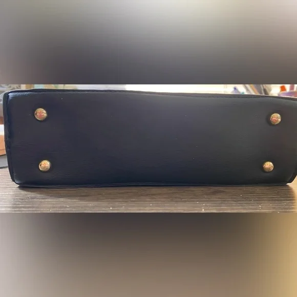 BEBE LOS ANGELES Aliyah Stud Shopper Medium Black with Gold Hardware Crossbody - Picture 5 of 5